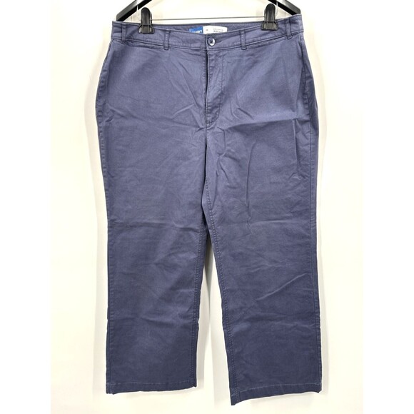 Old Navy Pants 16 Women's Extra High Rise Wide Leg Khaki Chino cotton Stretch - Picture 2 of 9